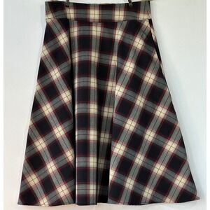 Unique Vintage Skirt Plaid A-Line Womens M Red Black Excellent